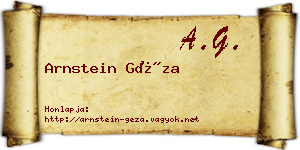 Arnstein Géza névjegykártya